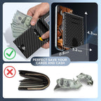 Pop-Up Wallet for Men – RFID Blocking Slim Aluminum Card Holder with Cash Slot