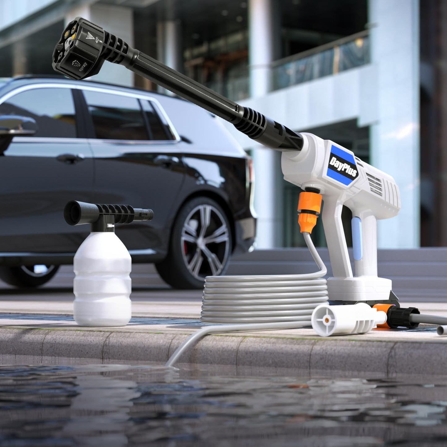 Cordless Pressure Washer – Portable Brushless Power Washer with 4.0Ah Battery, 6-in-1 Nozzle and Handheld Design for Car Cleaning